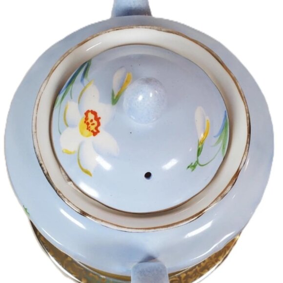 Vintage Royal Standard Staffordshire Blue Daffodil Teapot - Picture 7 of 12
